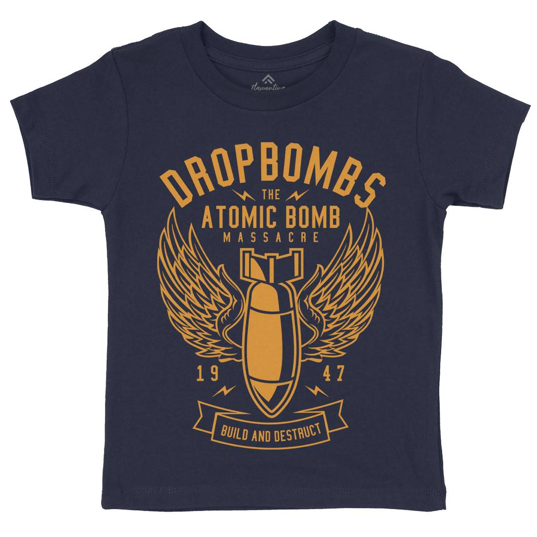 Drop Bombs Kids Crew Neck T-Shirt Army A225