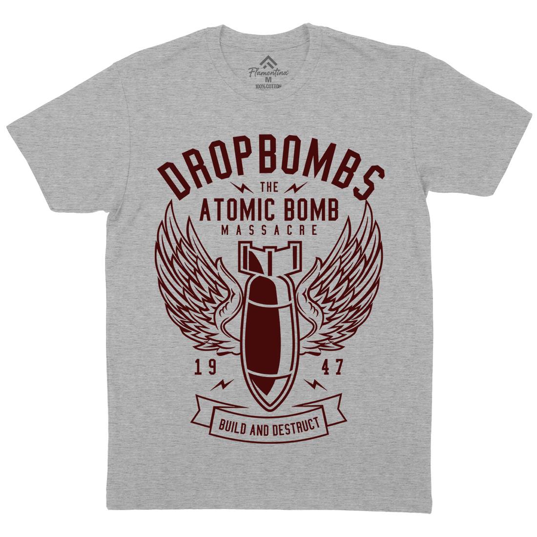 Drop Bombs Mens Crew Neck T-Shirt Army A225