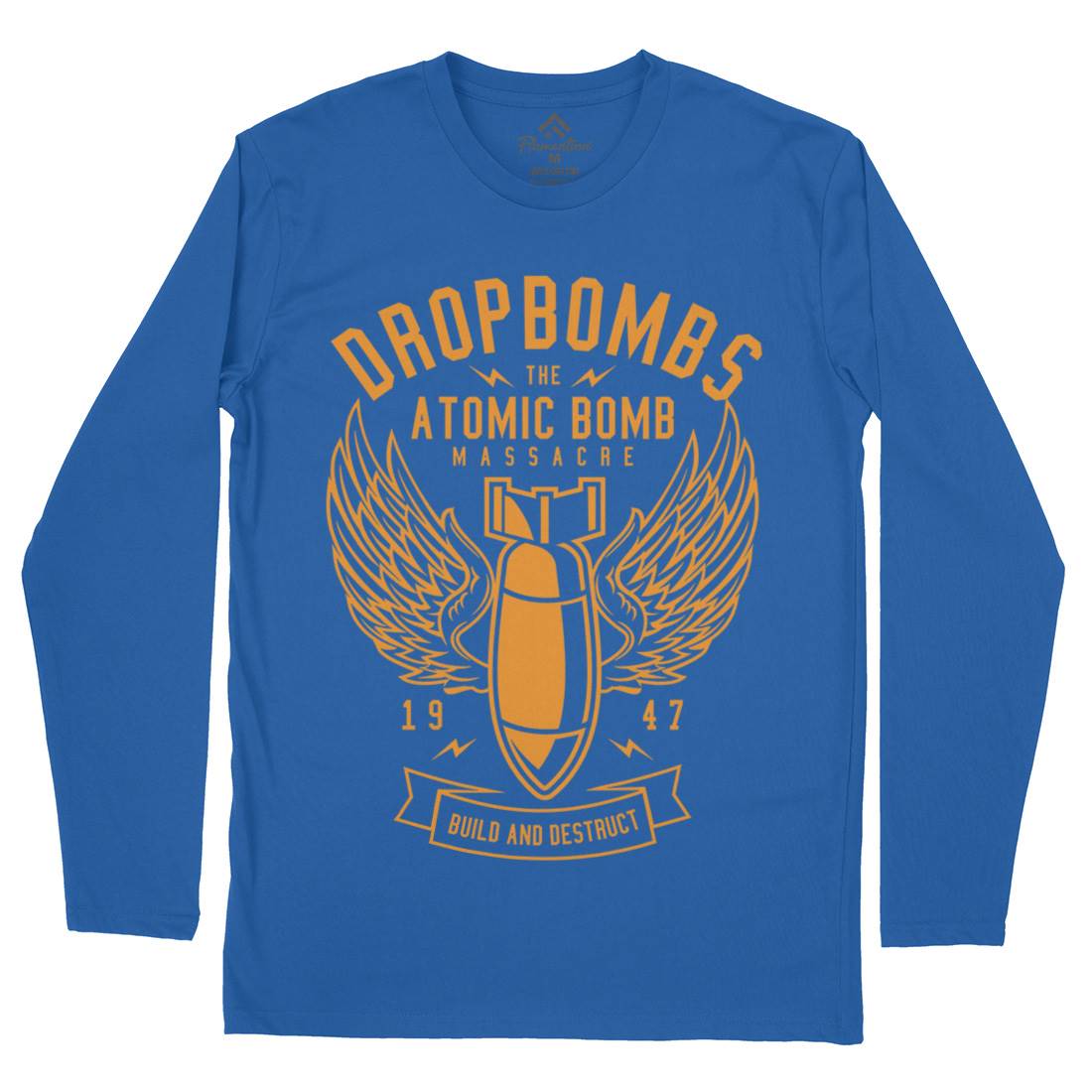 Drop Bombs Mens Long Sleeve T-Shirt Army A225