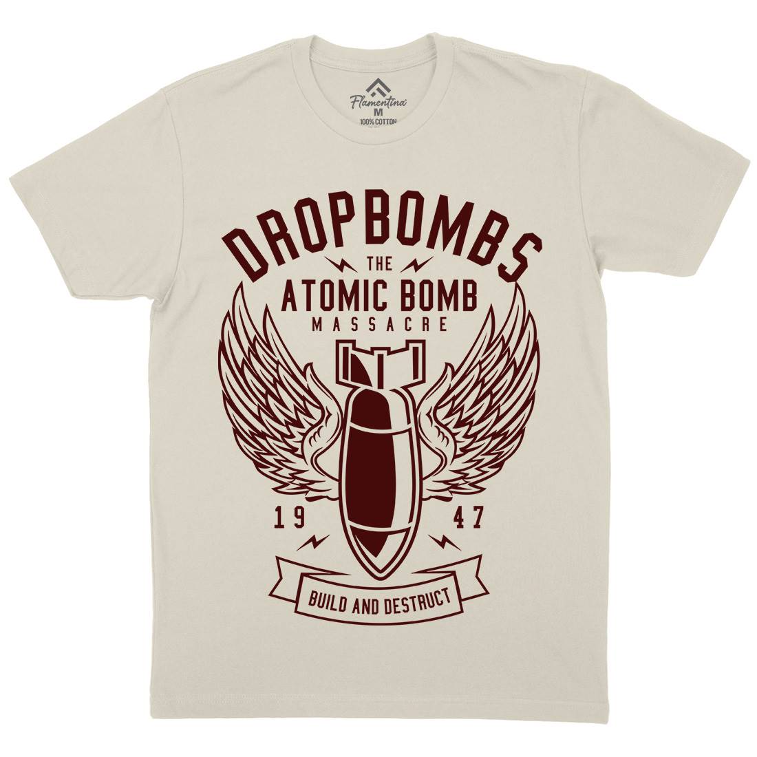 Drop Bombs Mens Organic Crew Neck T-Shirt Army A225