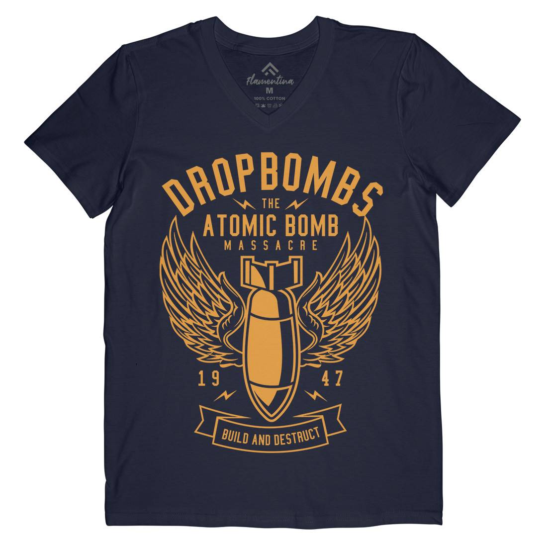 Drop Bombs Mens V-Neck T-Shirt Army A225