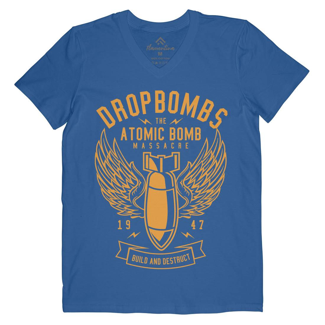 Drop Bombs Mens V-Neck T-Shirt Army A225