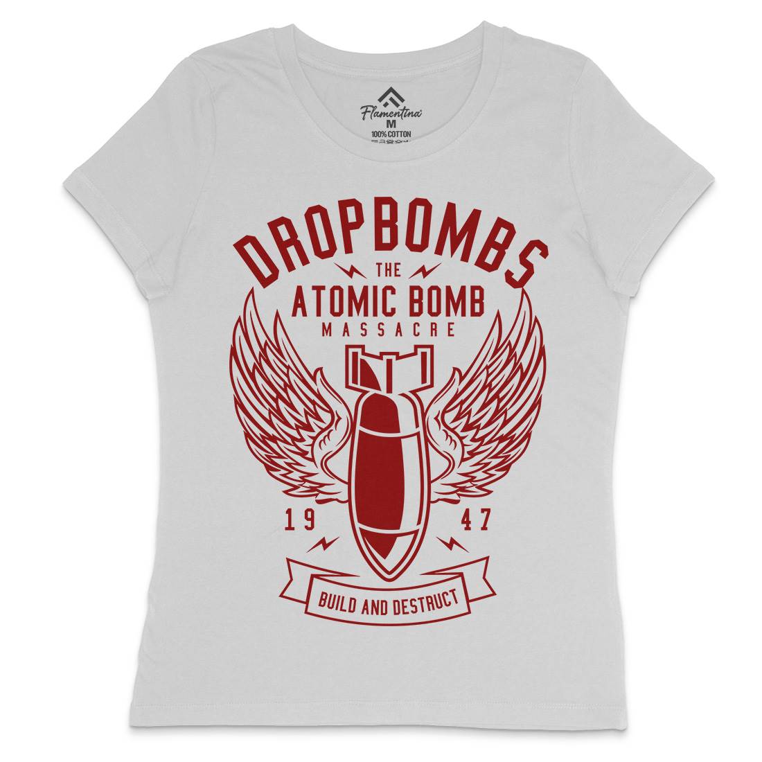 Drop Bombs Womens Crew Neck T-Shirt Army A225