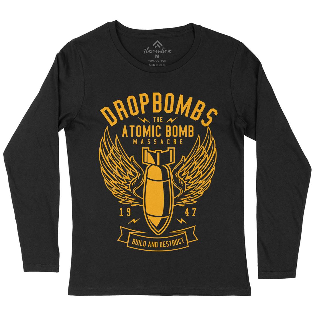 Drop Bombs Womens Long Sleeve T-Shirt Army A225