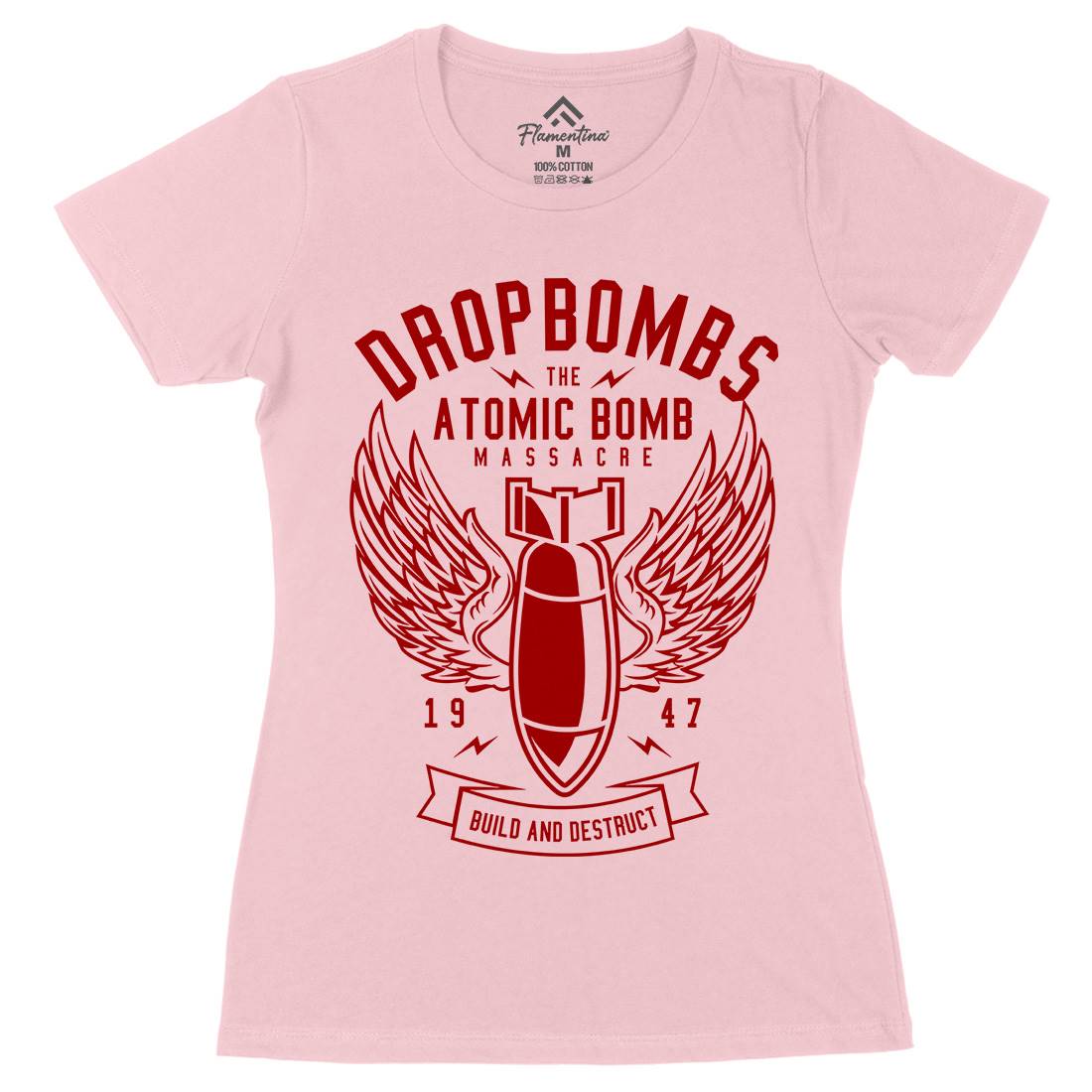Drop Bombs Womens Organic Crew Neck T-Shirt Army A225