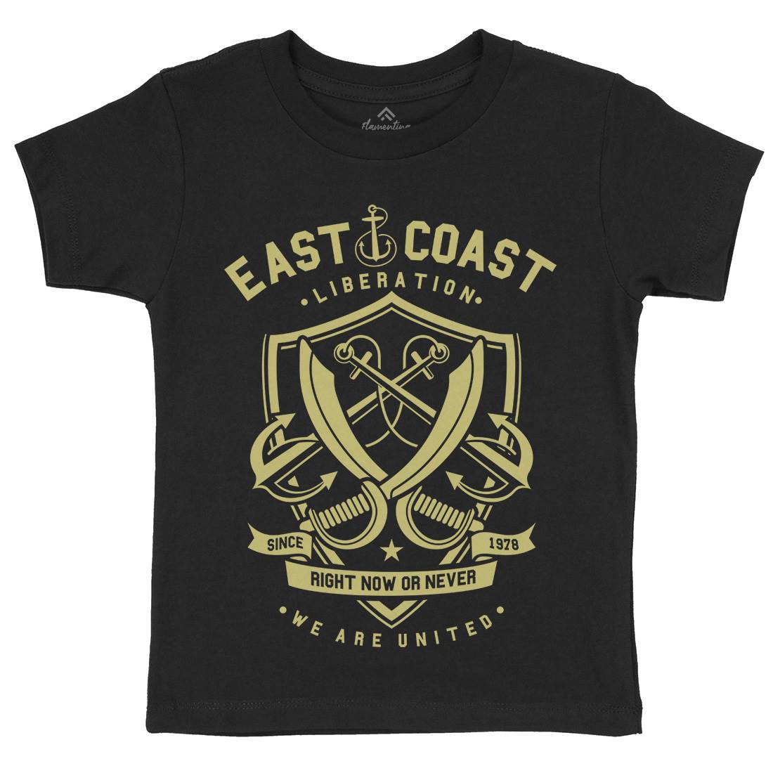East Coast Anchor Kids Organic Crew Neck T-Shirt Navy A226