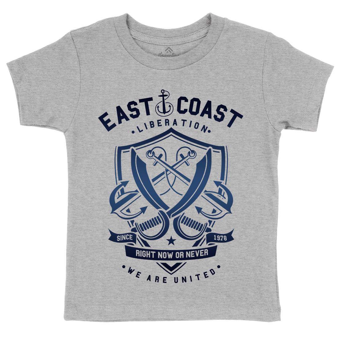 East Coast Anchor Kids Crew Neck T-Shirt Navy A226