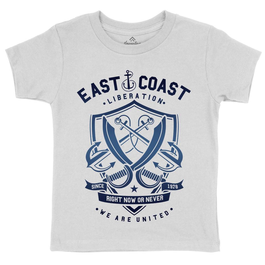 East Coast Anchor Kids Organic Crew Neck T-Shirt Navy A226