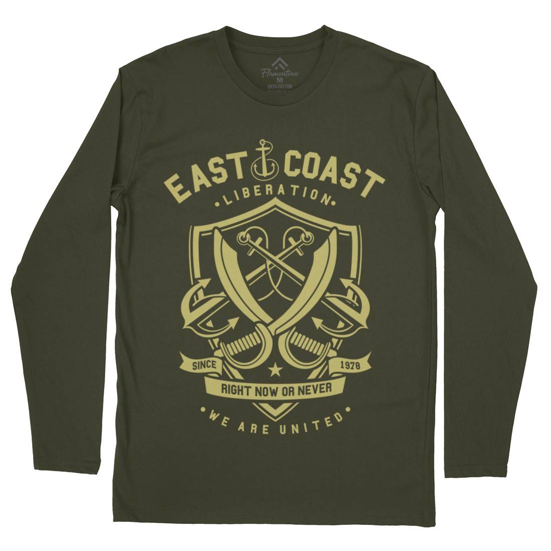 East Coast Anchor Mens Long Sleeve T-Shirt Navy A226