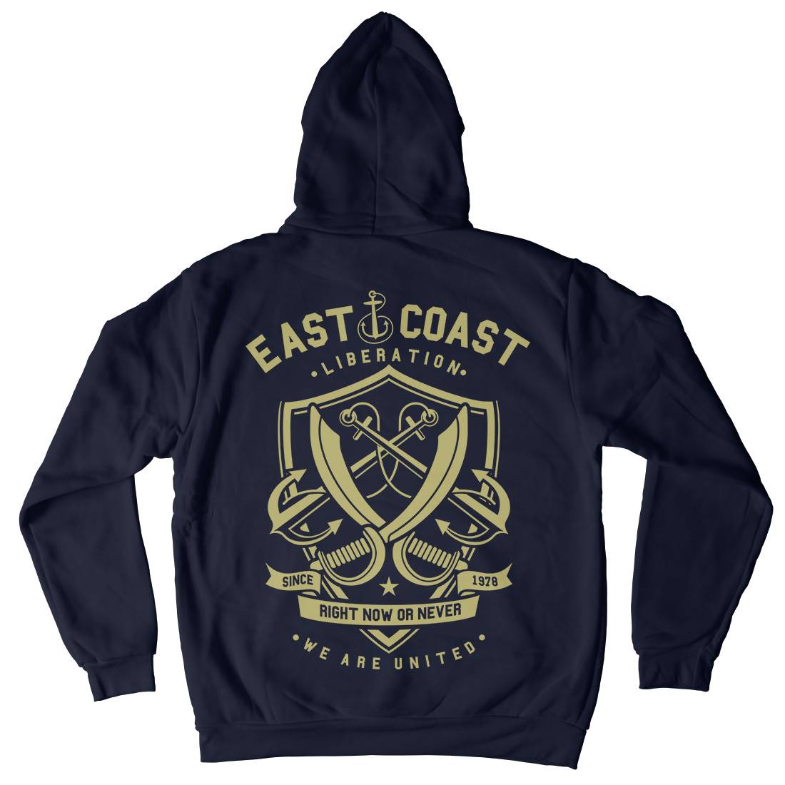 East Coast Anchor Kids Crew Neck Hoodie Navy A226