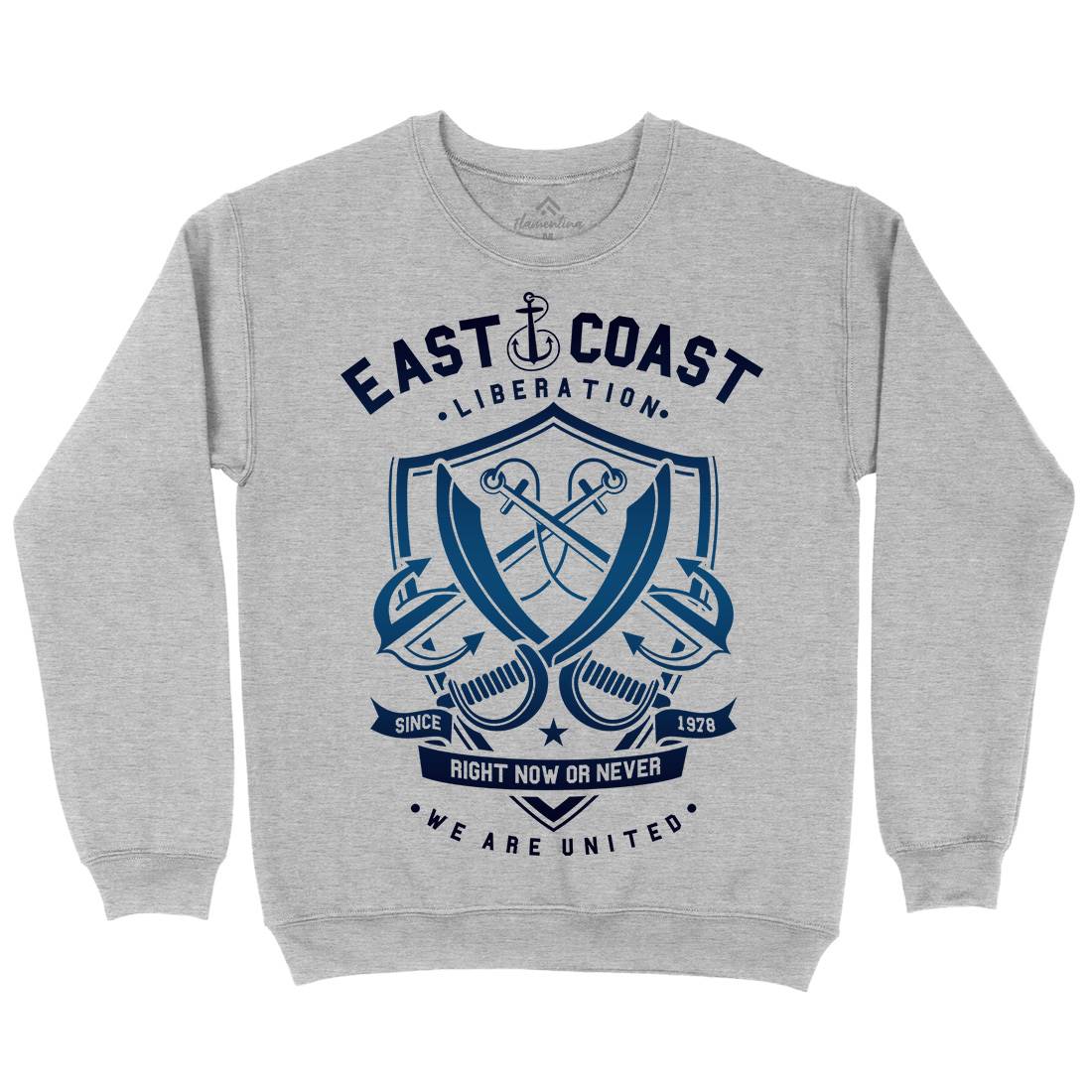 East Coast Anchor Mens Crew Neck Sweatshirt Navy A226