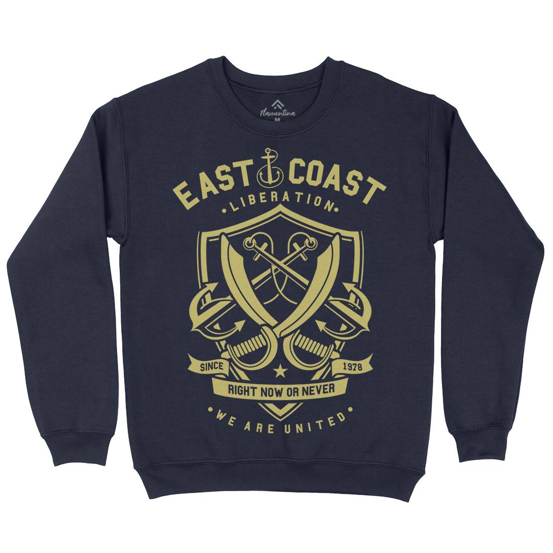 East Coast Anchor Mens Crew Neck Sweatshirt Navy A226