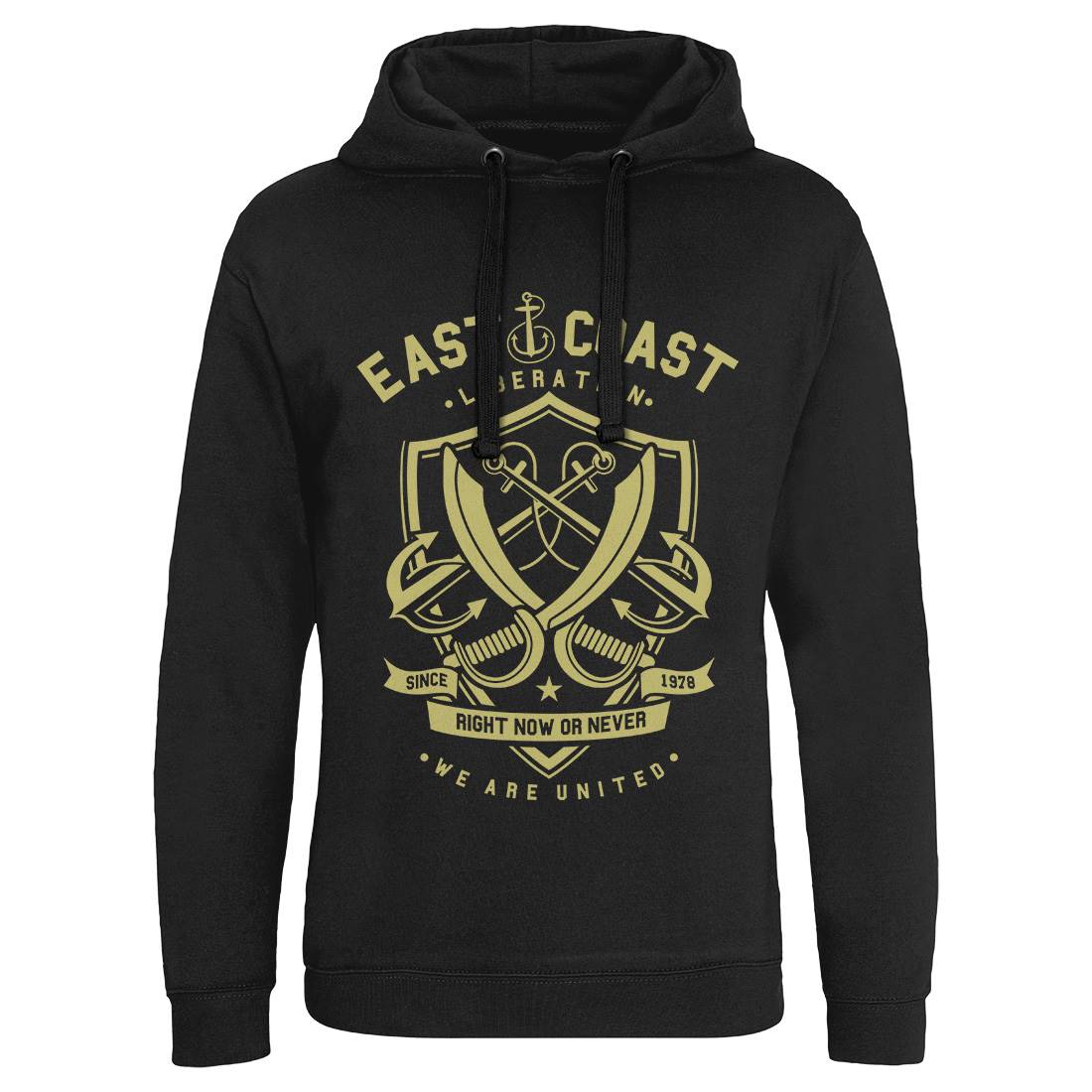 East Coast Anchor Mens Hoodie Without Pocket Navy A226