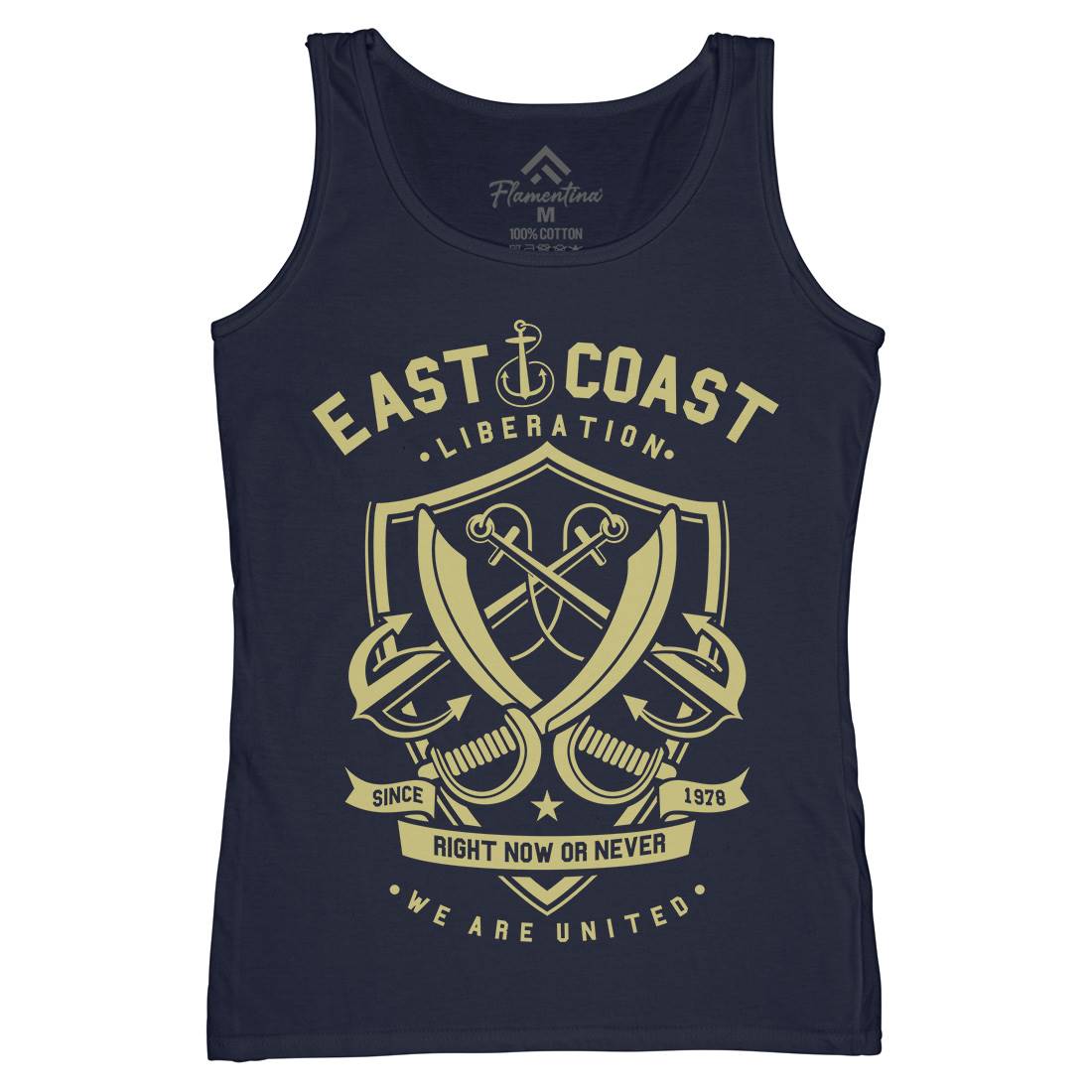 East Coast Anchor Womens Organic Tank Top Vest Navy A226