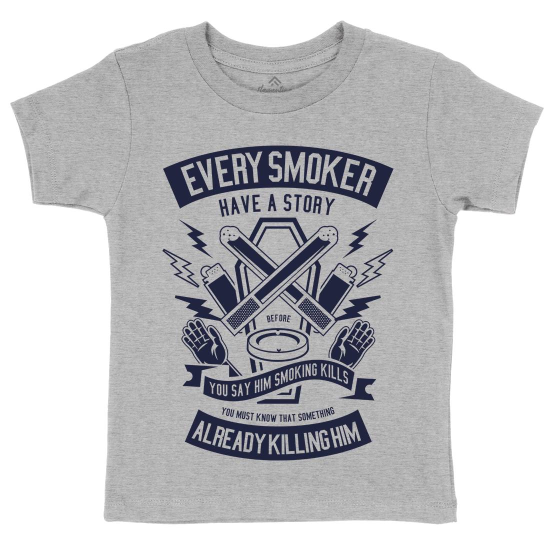 Every Smoker Kids Crew Neck T-Shirt Quotes A227