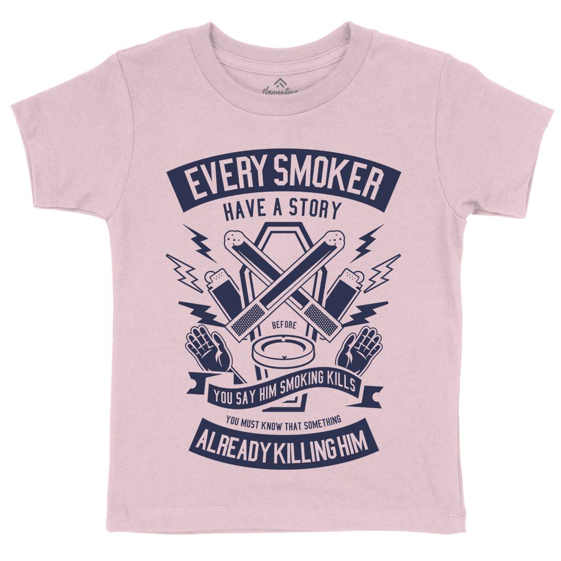 Every Smoker Kids Organic Crew Neck T-Shirt Quotes A227