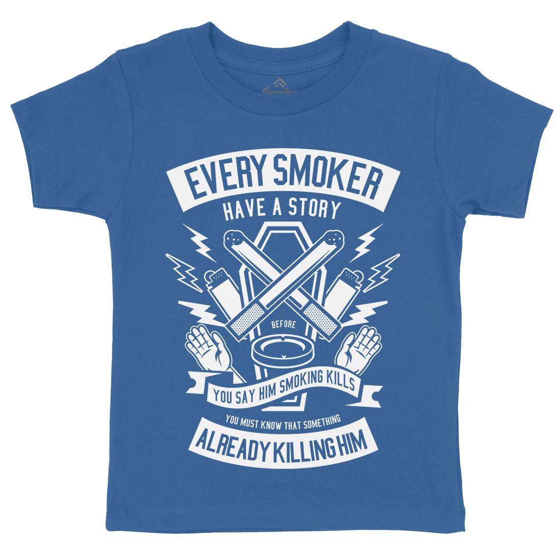 Every Smoker Kids Organic Crew Neck T-Shirt Quotes A227