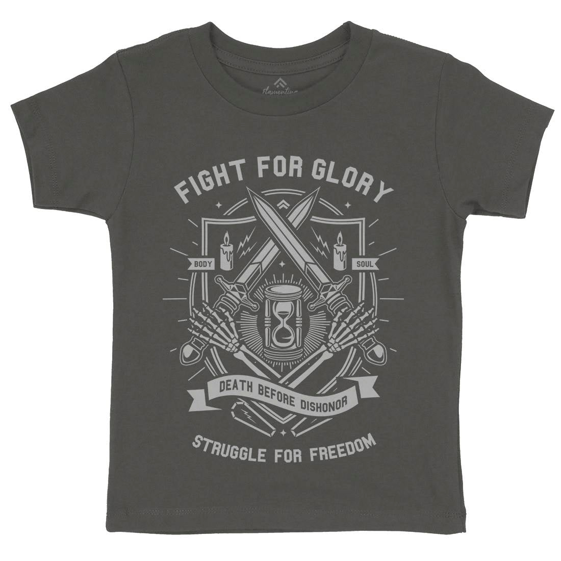 Fight For Glory Kids Crew Neck T-Shirt Army A228