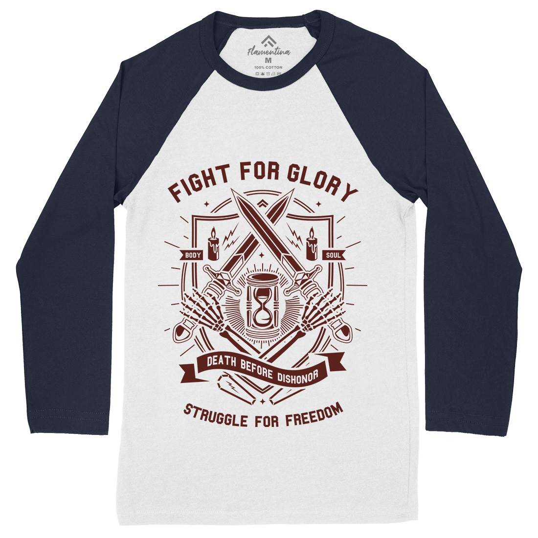 Fight For Glory Mens Long Sleeve Baseball T-Shirt Army A228