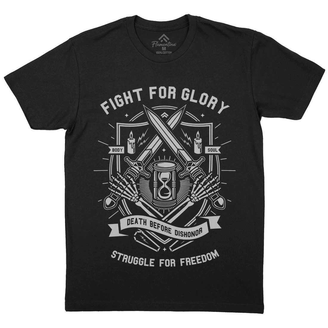 Fight For Glory Mens Organic Crew Neck T-Shirt Army A228