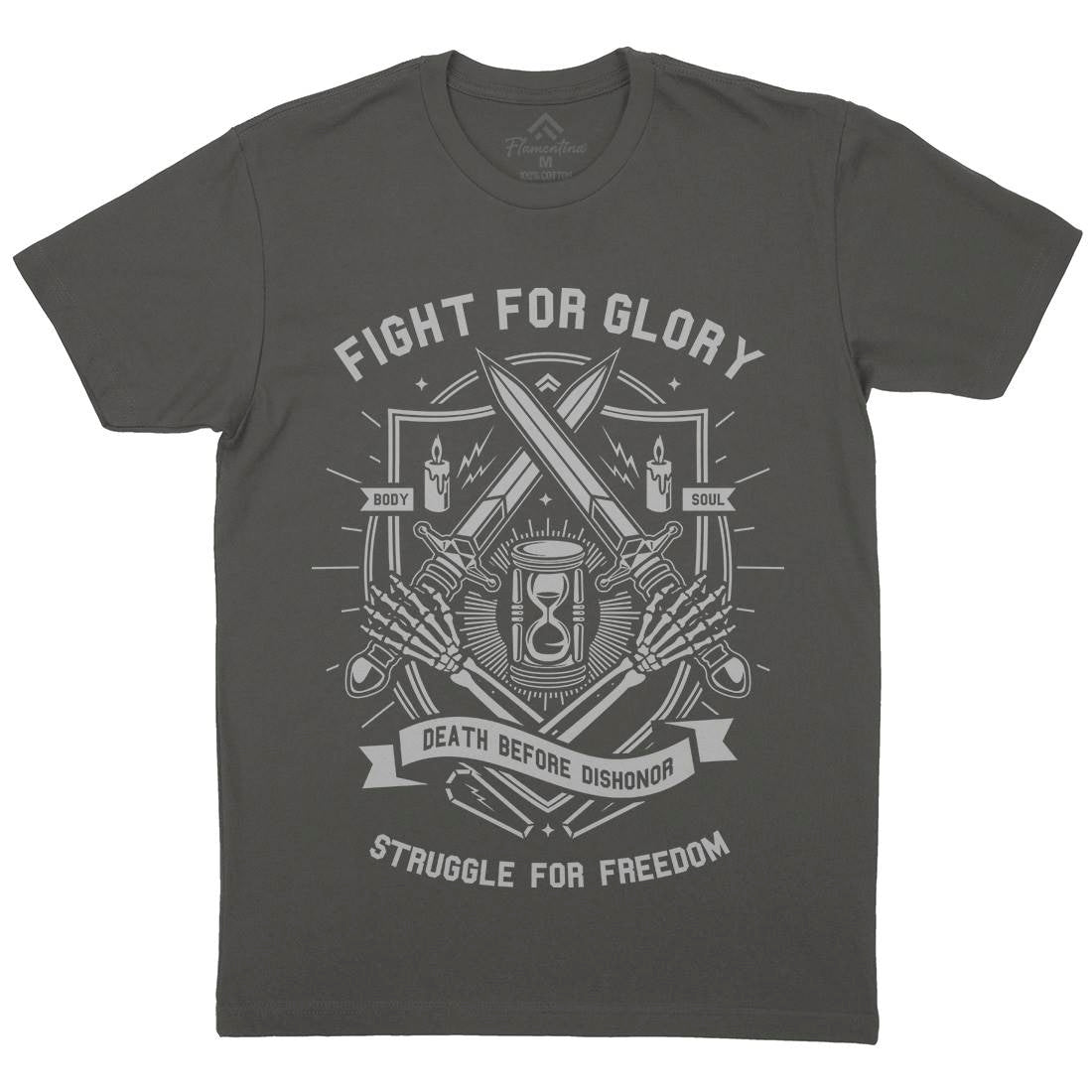 Fight For Glory Mens Organic Crew Neck T-Shirt Army A228
