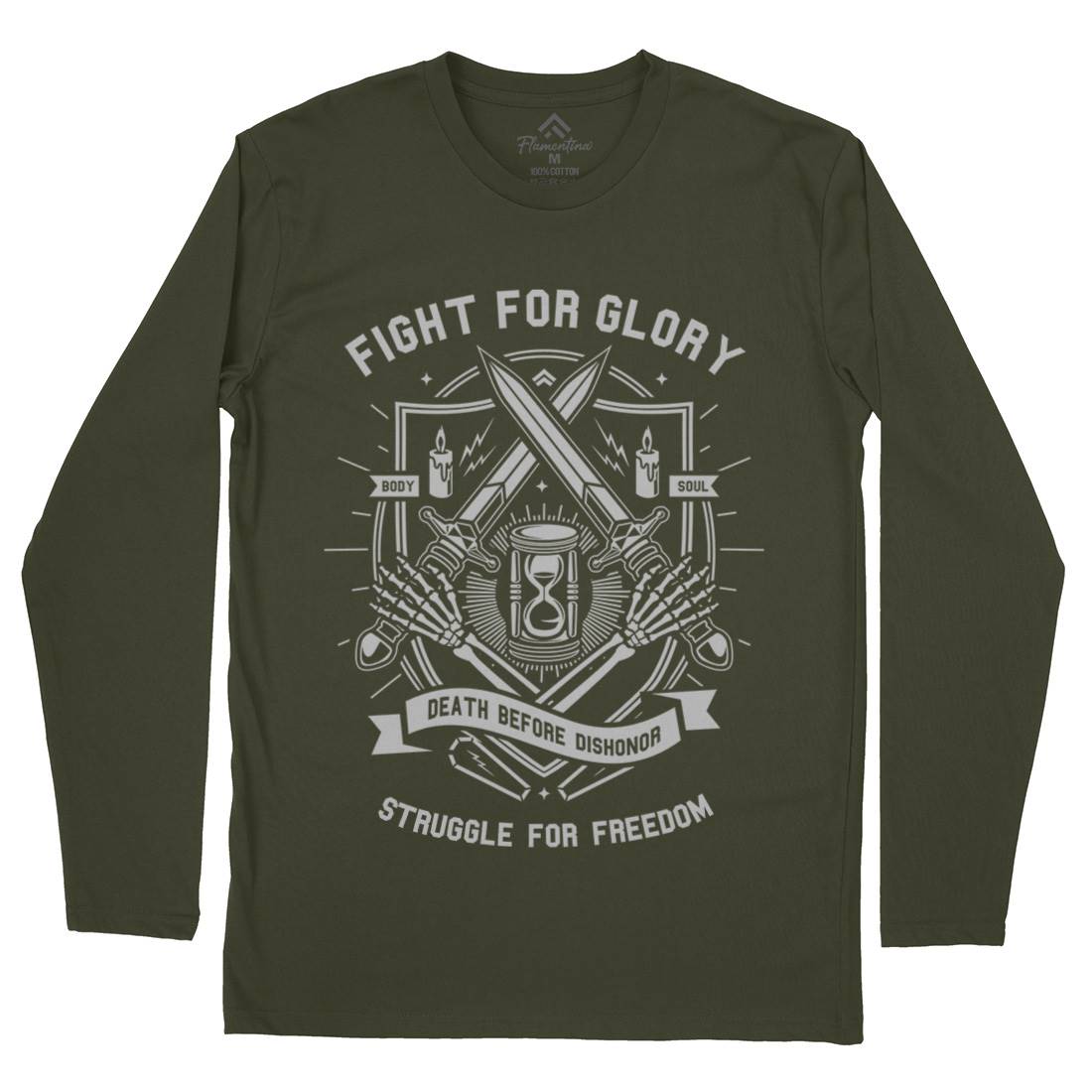 Fight For Glory Mens Long Sleeve T-Shirt Army A228