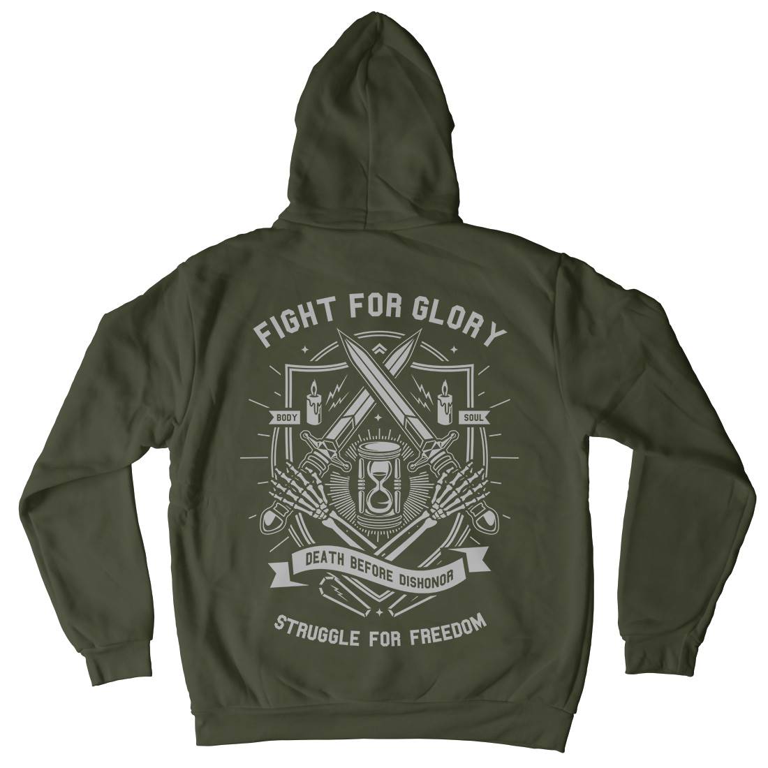 Fight For Glory Kids Crew Neck Hoodie Army A228