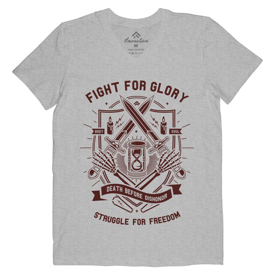 Fight For Glory Mens V-Neck T-Shirt Army A228