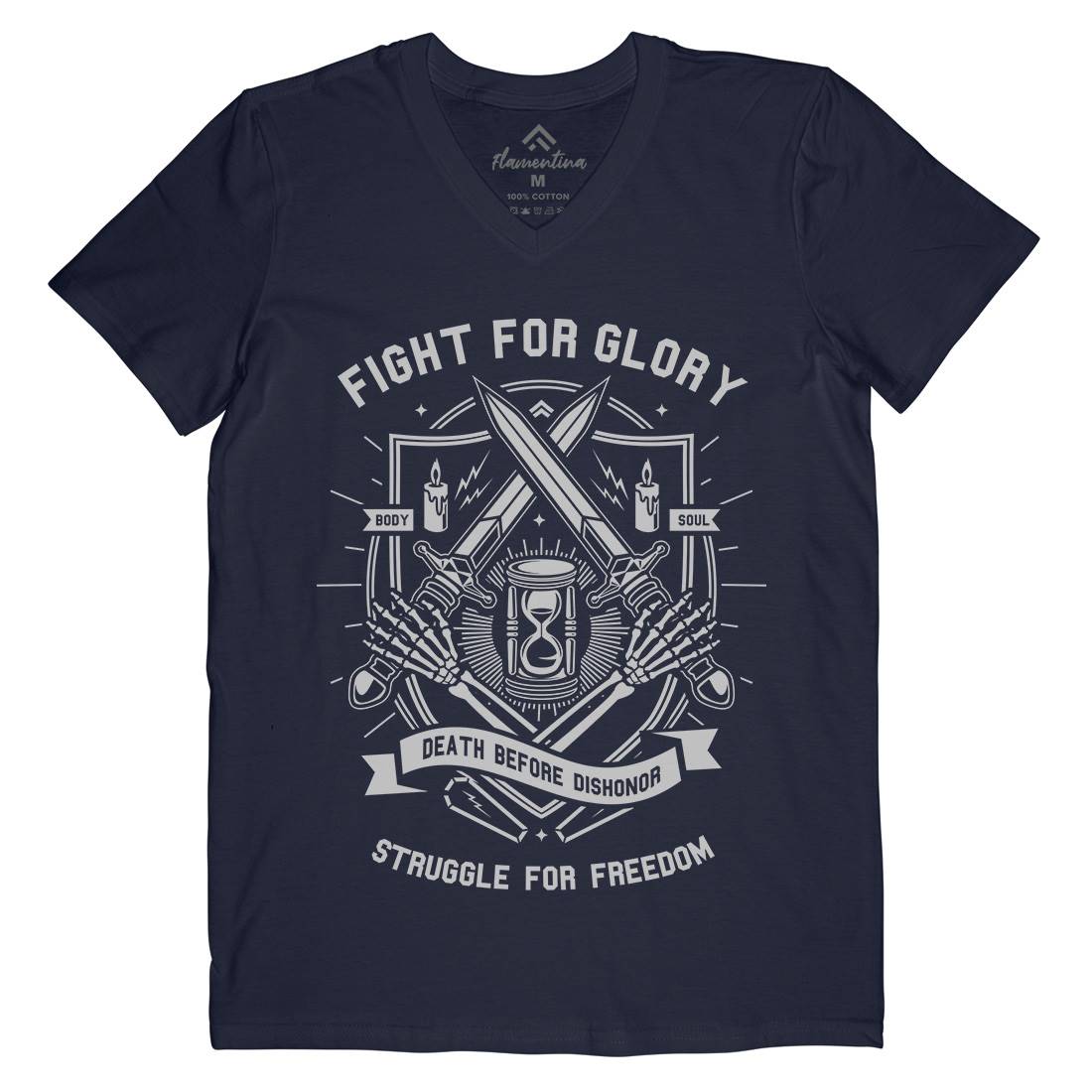 Fight For Glory Mens V-Neck T-Shirt Army A228