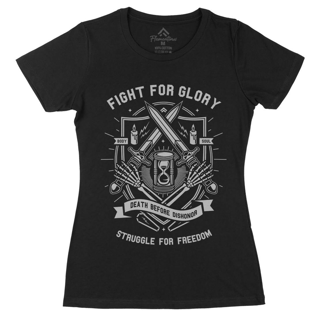 Fight For Glory Womens Organic Crew Neck T-Shirt Army A228