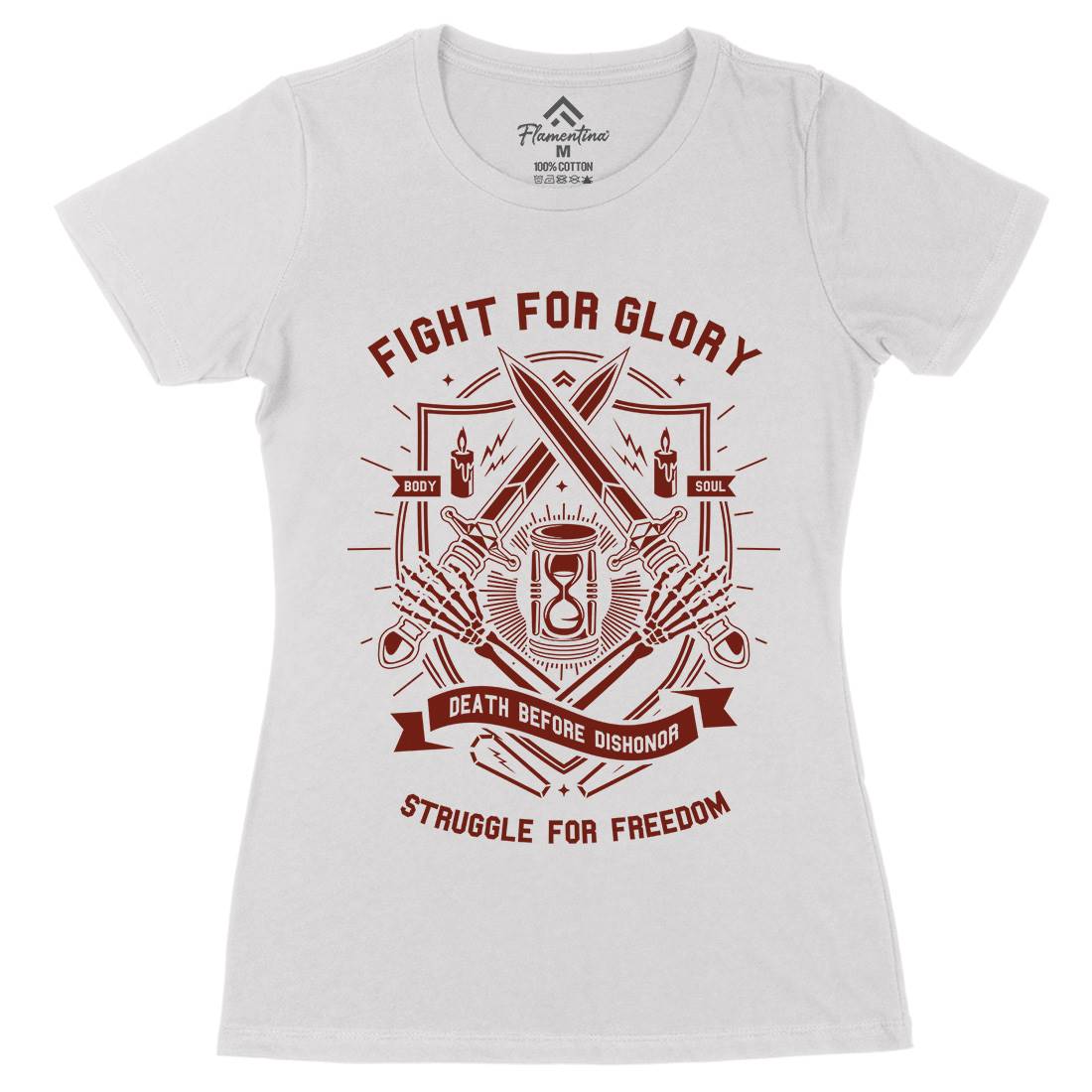 Fight For Glory Womens Organic Crew Neck T-Shirt Army A228