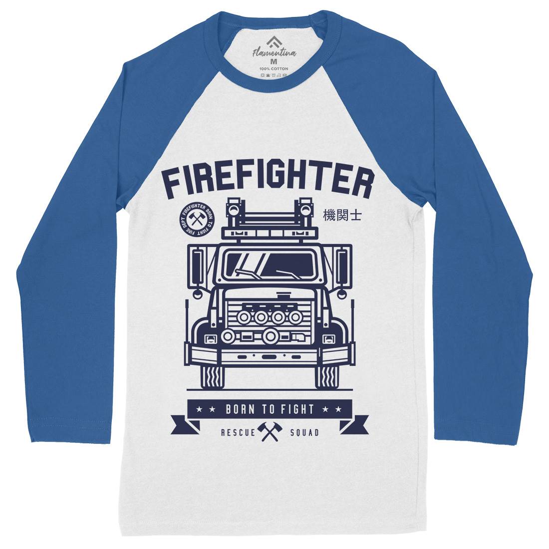 Fire Fighter Mens Long Sleeve Baseball T-Shirt Firefighters A229