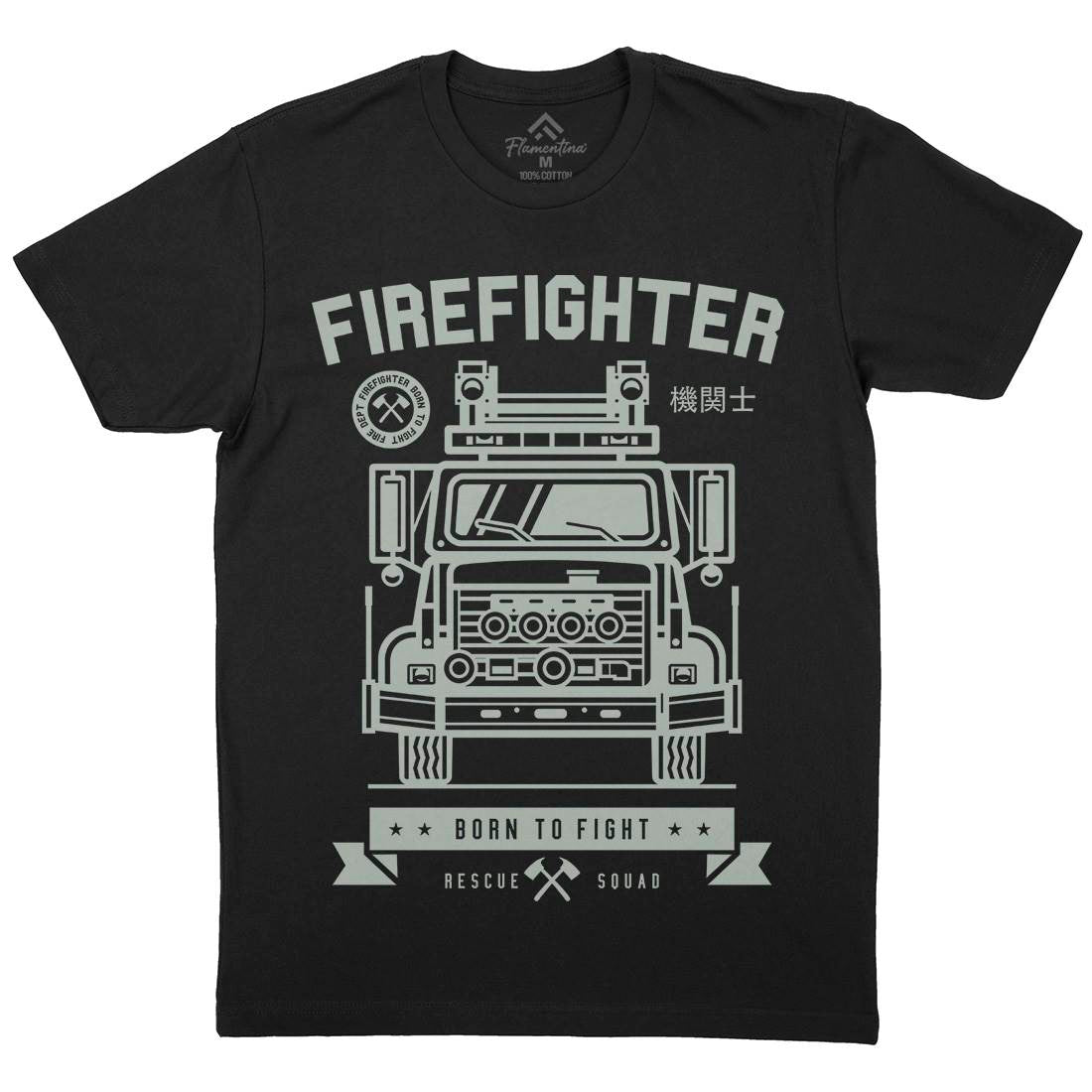 Fire Fighter Mens Crew Neck T-Shirt Firefighters A229