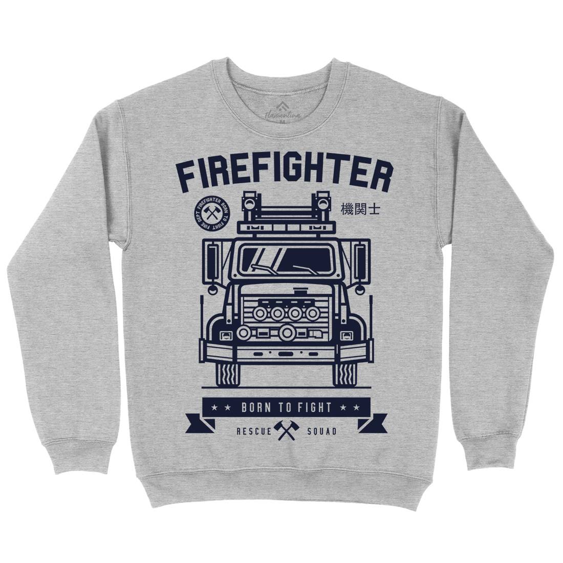 Fire Fighter Kids Crew Neck Sweatshirt Firefighters A229