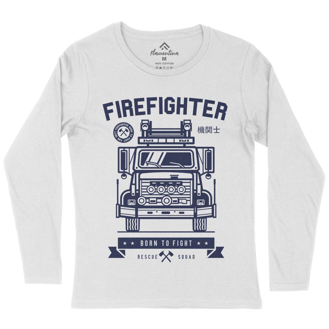 Fire Fighter Womens Long Sleeve T-Shirt Firefighters A229