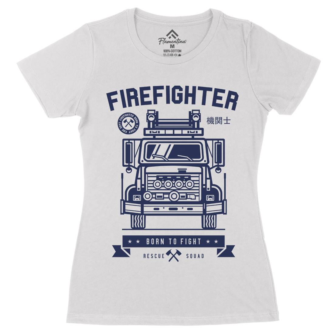 Fire Fighter Womens Organic Crew Neck T-Shirt Firefighters A229