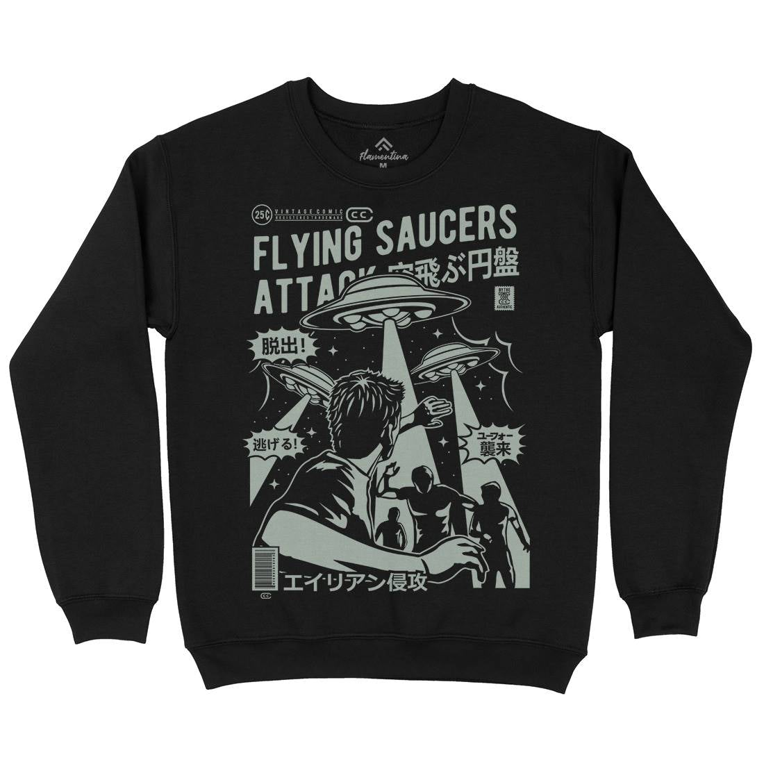 Flying Saucers Mens Crew Neck Sweatshirt Space A230