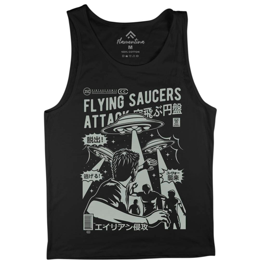 Flying Saucers Mens Tank Top Vest Space A230