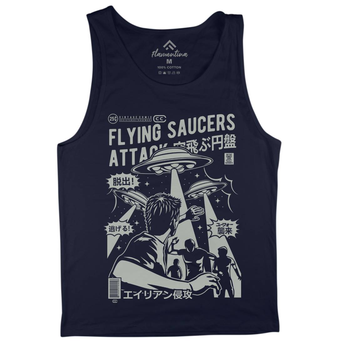 Flying Saucers Mens Tank Top Vest Space A230