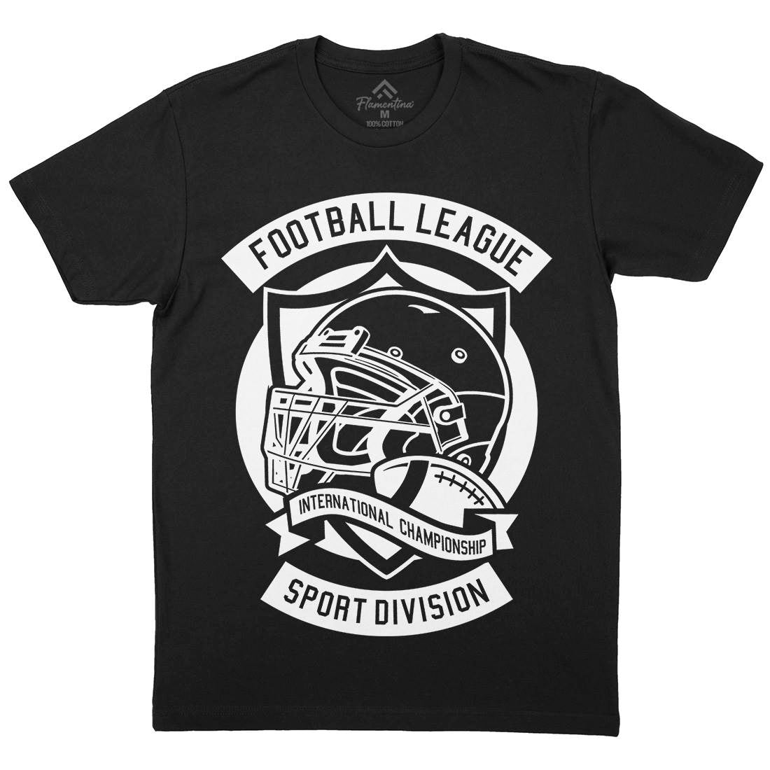 Football League Mens Organic Crew Neck T-Shirt Sport A231