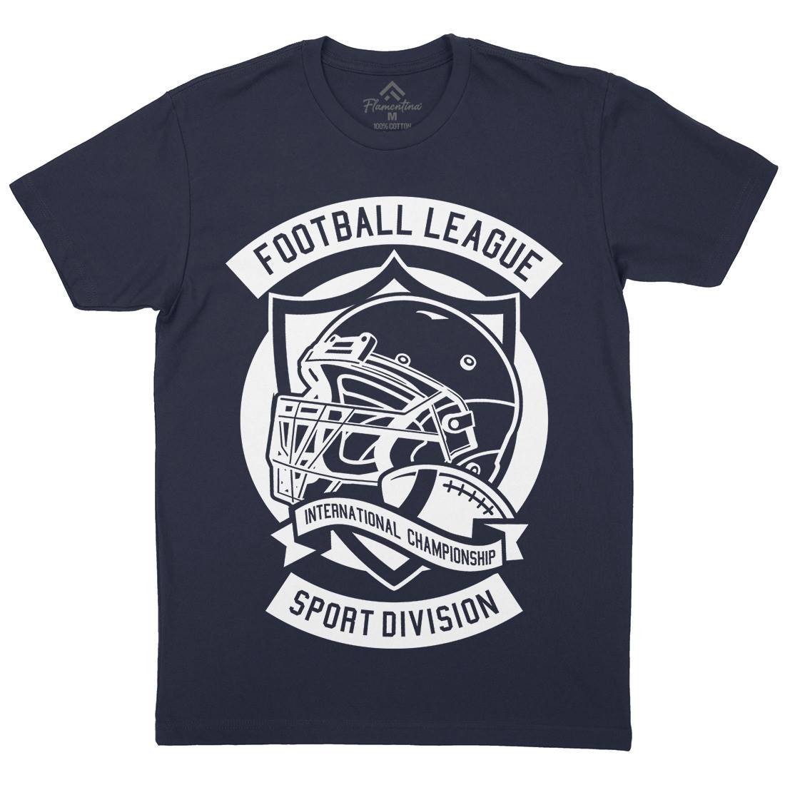 Football League Mens Organic Crew Neck T-Shirt Sport A231