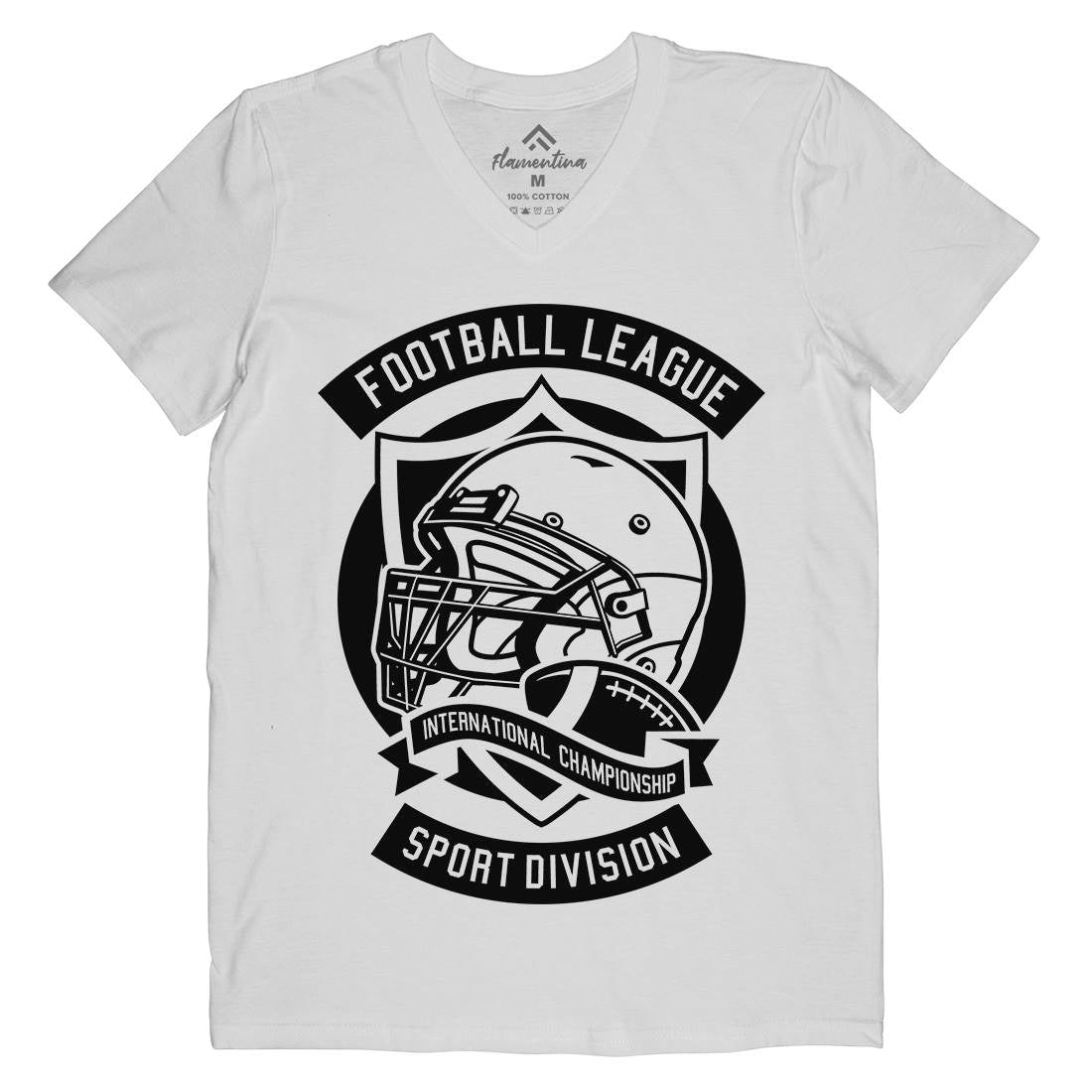 Football League Mens Organic V-Neck T-Shirt Sport A231