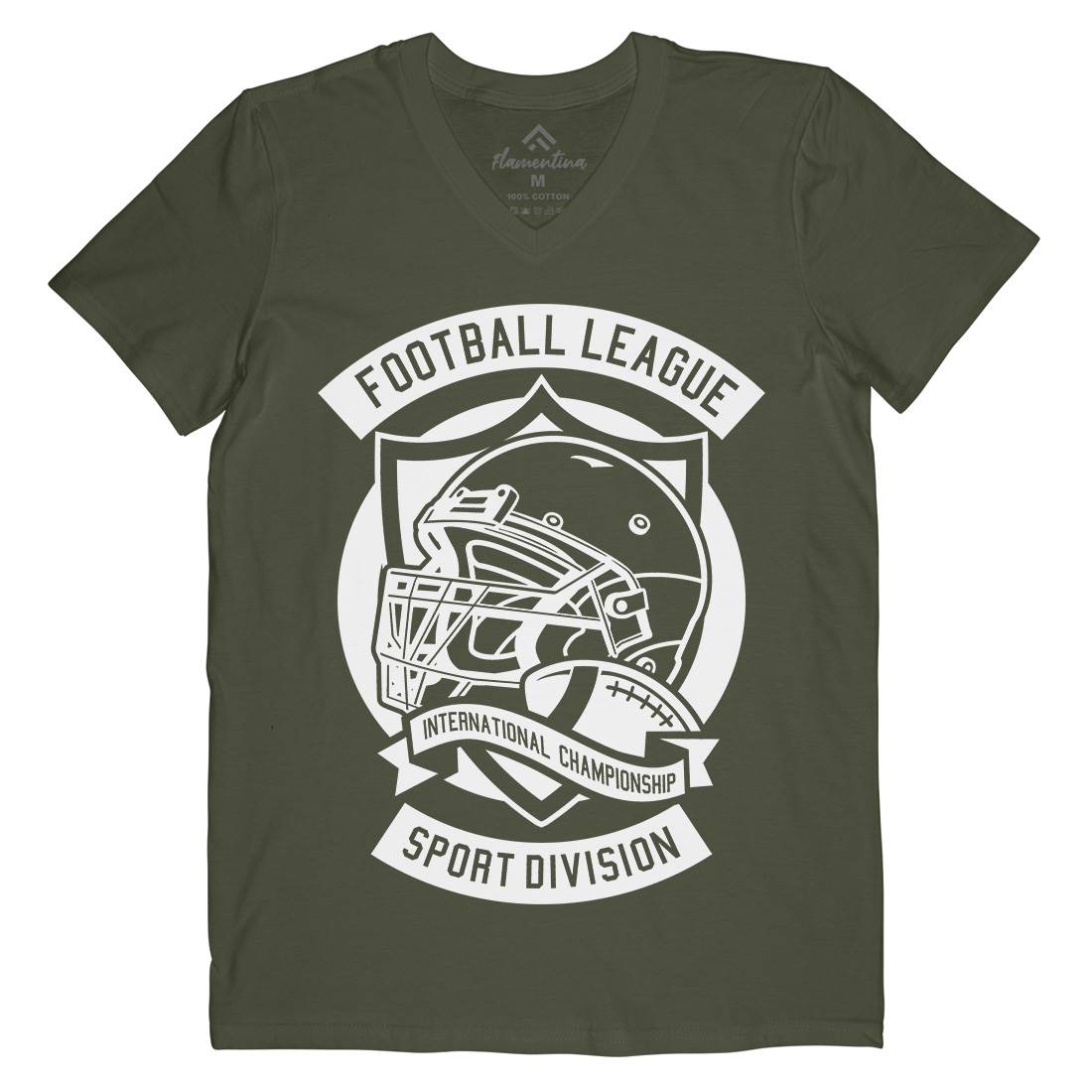Football League Mens Organic V-Neck T-Shirt Sport A231