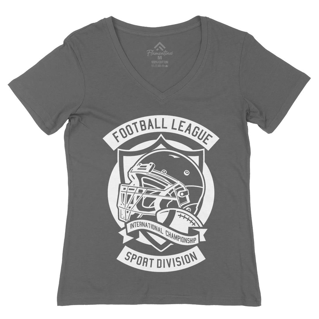 Football League Womens Organic V-Neck T-Shirt Sport A231
