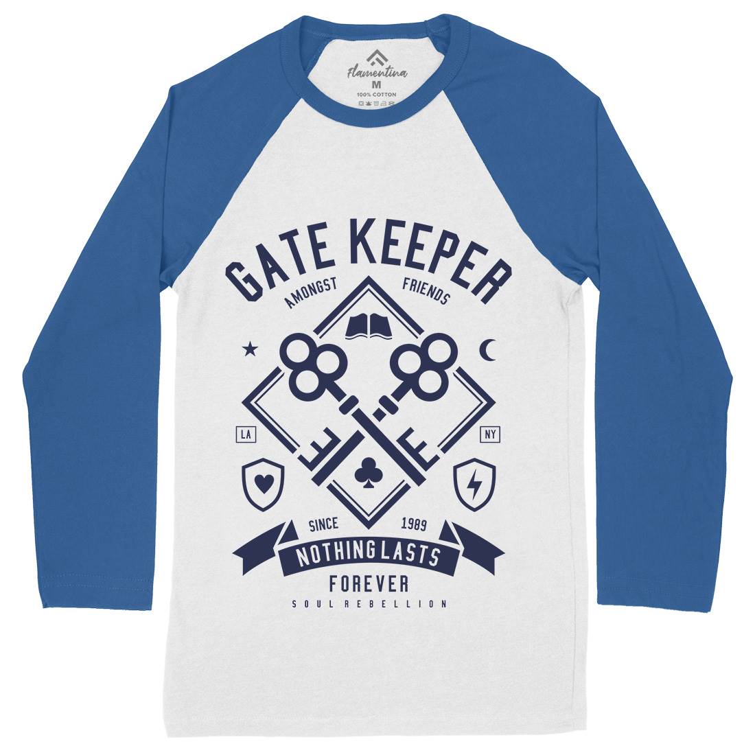 Gate Keeper Mens Long Sleeve Baseball T-Shirt Quotes A232