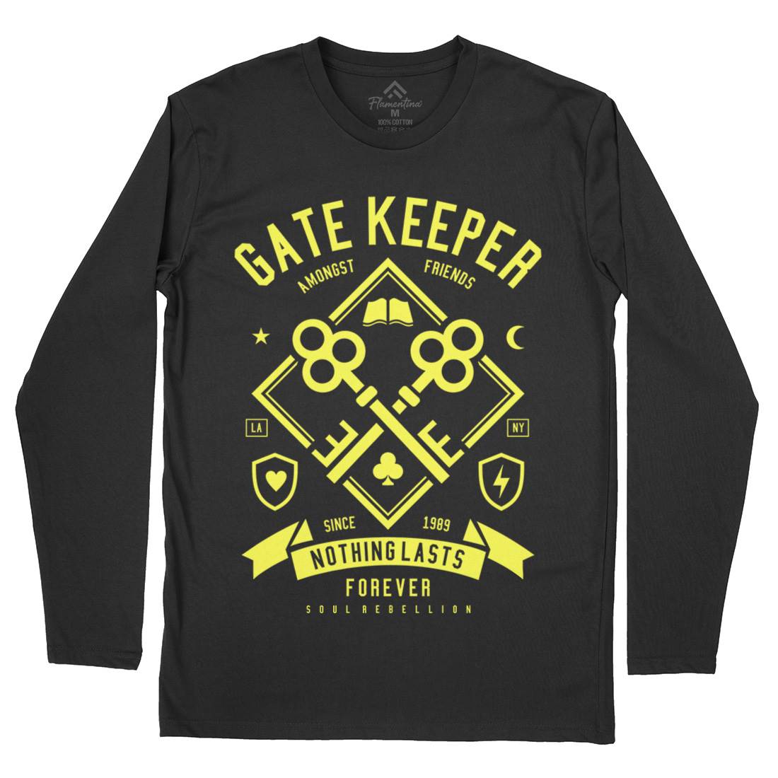 Gate Keeper Mens Long Sleeve T-Shirt Quotes A232