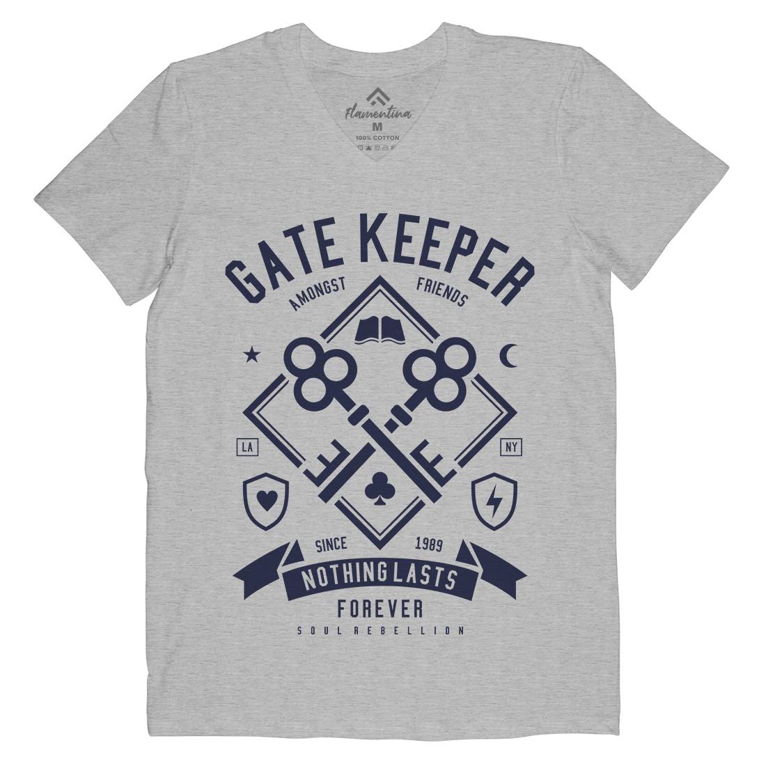 Gate Keeper Mens V-Neck T-Shirt Quotes A232