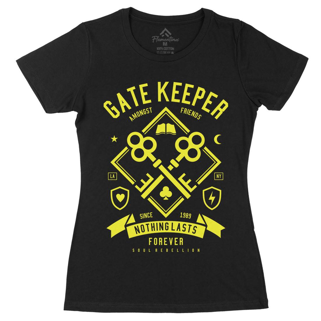 Gate Keeper Womens Organic Crew Neck T-Shirt Quotes A232