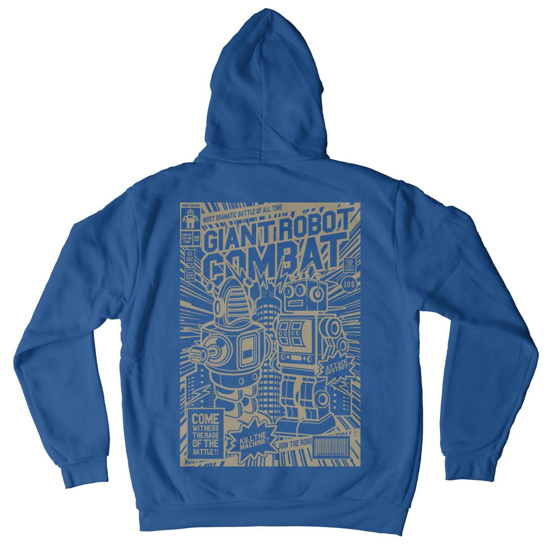 Giant Robot Combat Mens Hoodie With Pocket Space A233