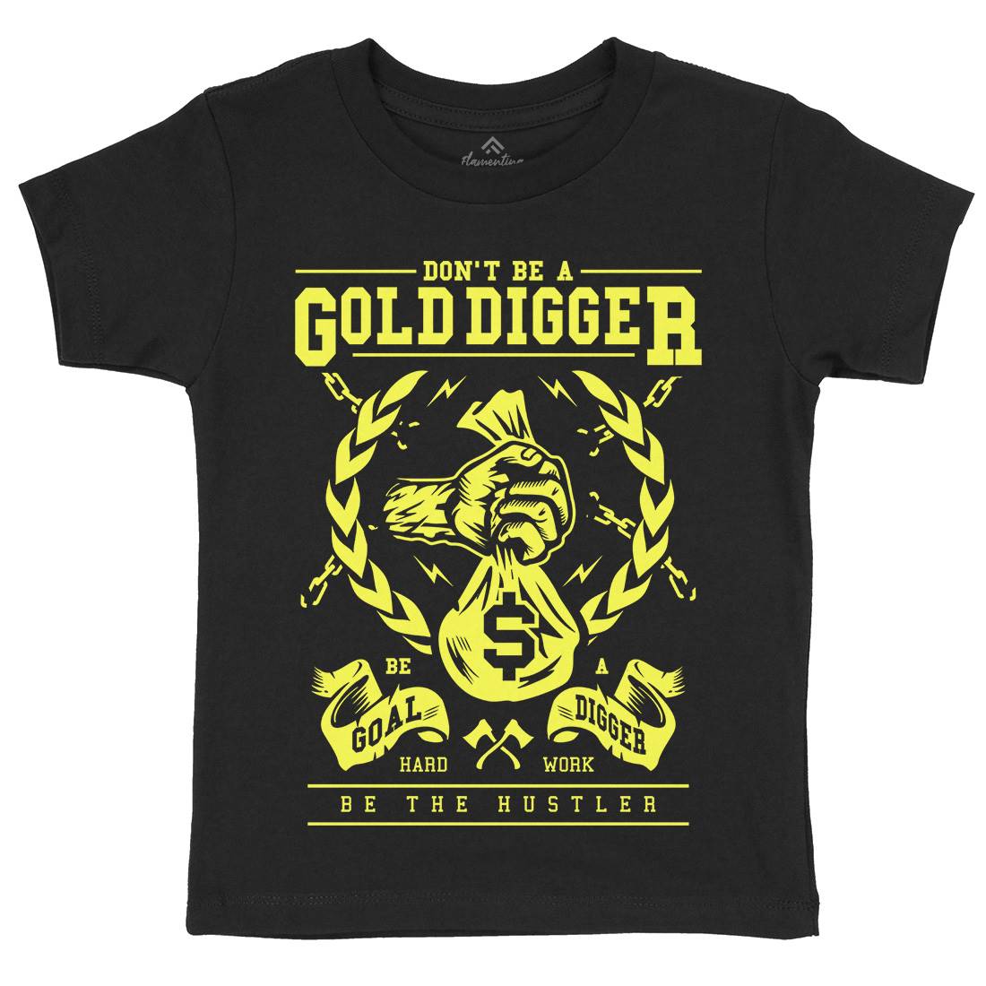 Gold Digger Kids Organic Crew Neck T-Shirt Quotes A235